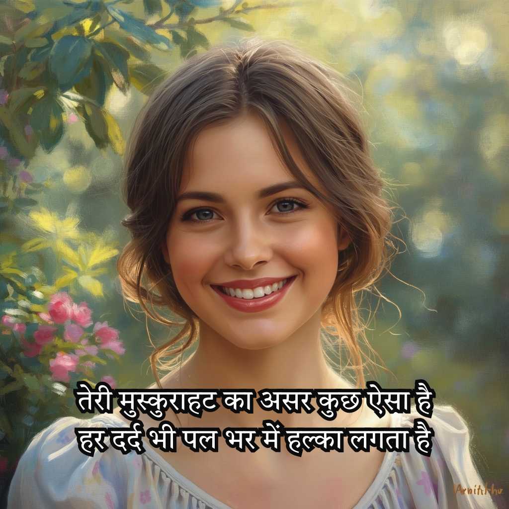 Best 2 Line Shayari on Cute Smile in Hindi