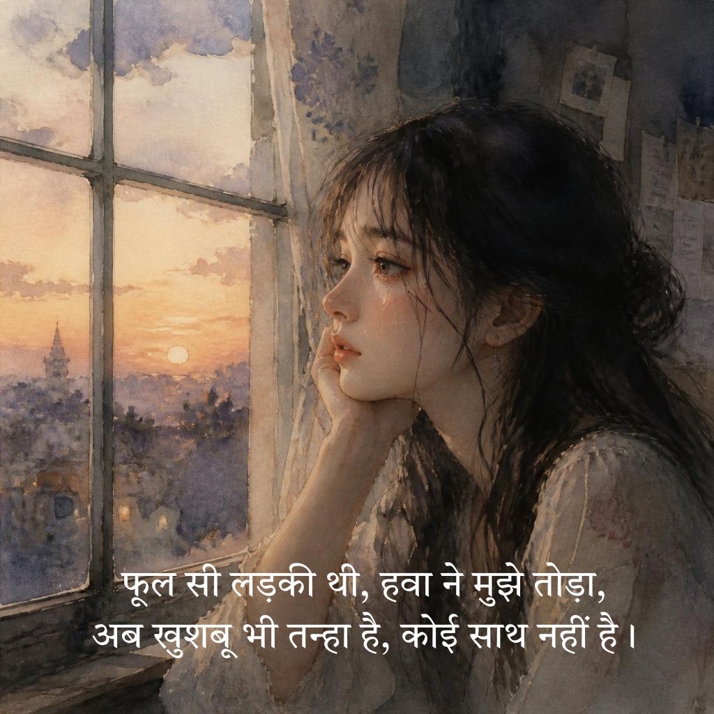 sad alone girl shayari in hindi​